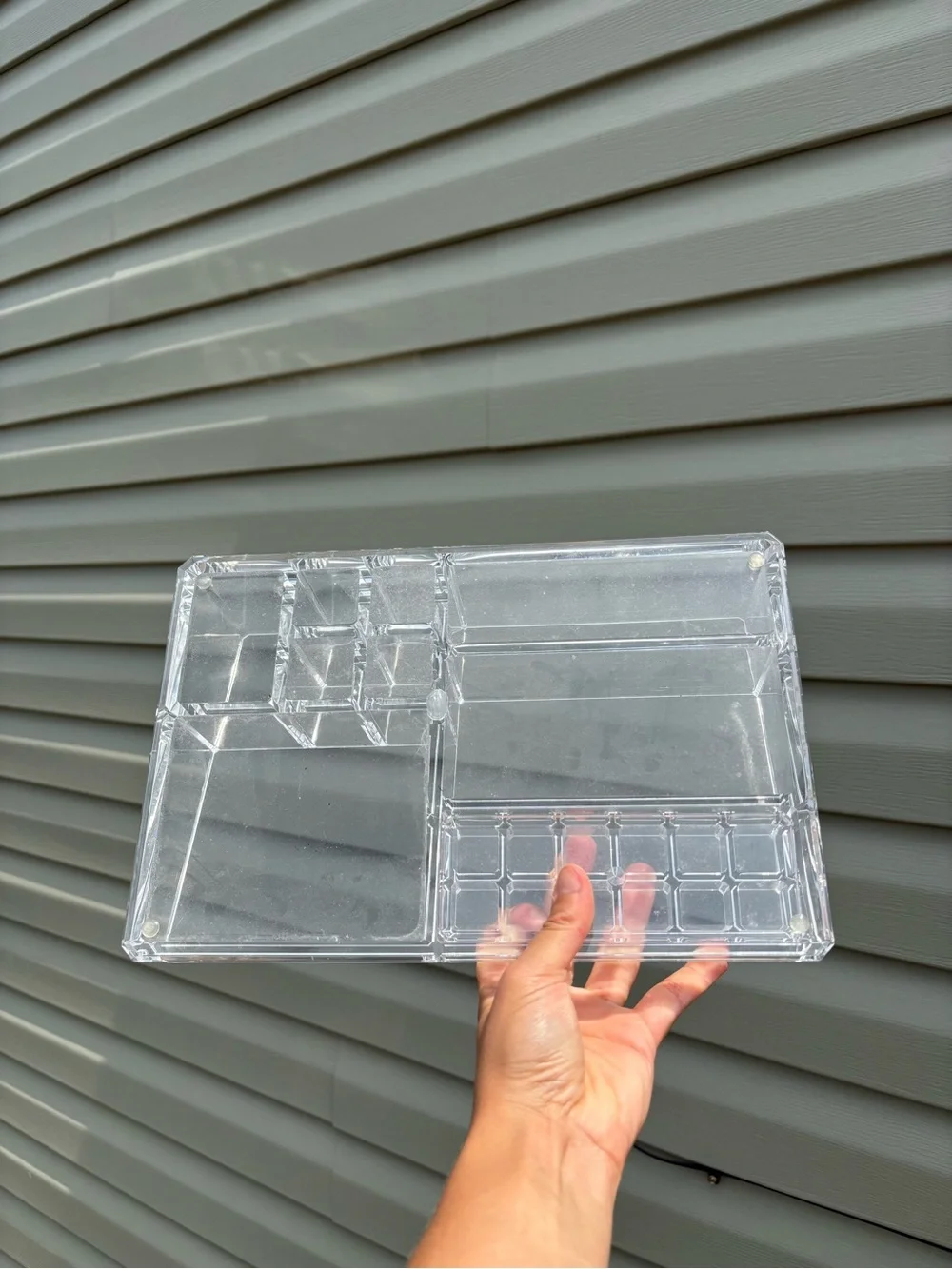 Clear Acrylic Multi-Compartment Cosmetic Makeup Organizer - The Container Store